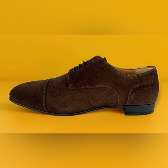 Christian Louboutin Surcity Flat Cap Toe Derby Loafer Suede Shoes EU 44 - US 11 - Picture 1 of 14